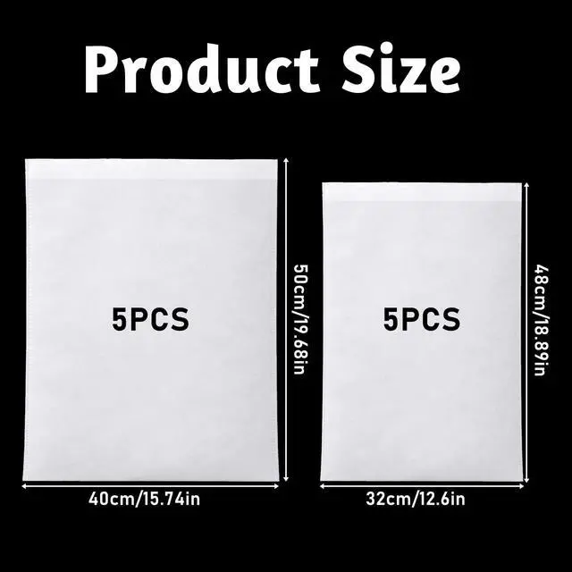 Alt view image 2 of 7 - 10 PCS White Non-Woven Shoe Storage Bags, Dust Bags for Purses, Travel Shoe Storage-Bag, Breathable Dust-proof Bag, Cloth Storage Pouch, Bag-Covers for Purse, Shoes (2 Sizes)