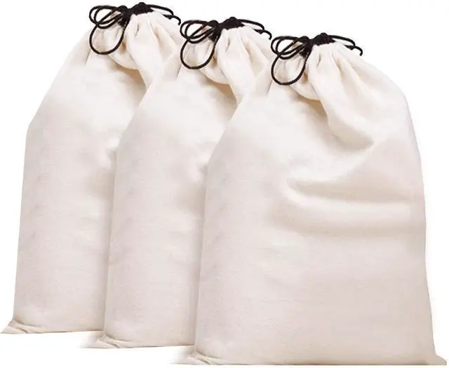 Main image of Cotton Breathable Dust-proof Drawstring Storage Pouch Bag (Pack 3 L)
