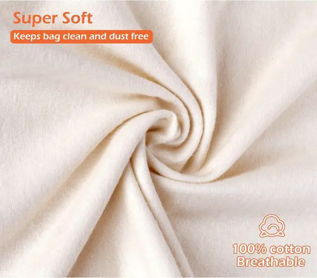 Alt view image 5 of 7 - Cotton Breathable Dust-proof Drawstring Storage Pouch Bag (Pack 3 L)