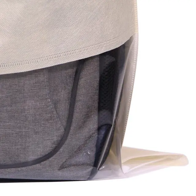 Alt view image 5 of 7 - 10 Pack Jumbo Dustproof Drawstring Bags Dust Covers Large Non-Woven Fabric Cloth Storage Pouch String Bag for Handbags Purses, Beige