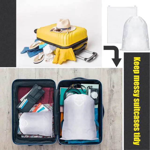 Alt view image 6 of 7 - 40 Pcs Dust Bags for Handbags Drawstring Dust Proof Purse Storage Bags, 2 Size Non Woven Breathable Fabric Shoes Pouch for Purse Backpack Boots Cloth Storage Travel Package Organizer, White