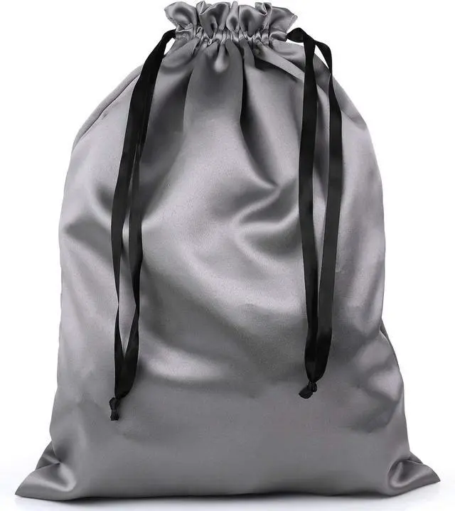 Main image of Dust Cover Storage Bags Thick Silk Cloth Pouch with Drawstring For Luxuries Handbags Tote Purses Shoes Boots, Silver (12.6 x 15.7 in)
