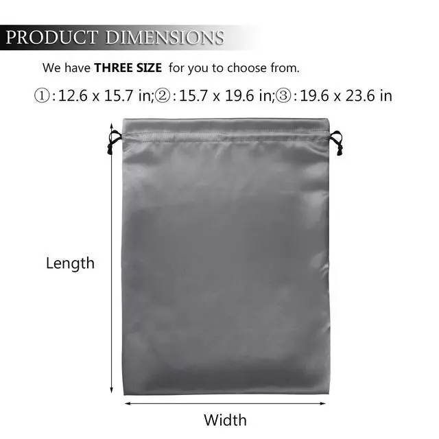 Alt view image 3 of 7 - Dust Cover Storage Bags Thick Silk Cloth Pouch with Drawstring For Luxuries Handbags Tote Purses Shoes Boots, Silver (12.6 x 15.7 in)