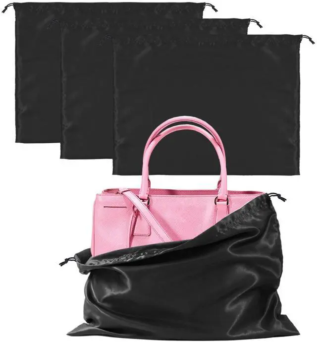 Main image of 3 Pack Purse Dust Bags for Storage, Silk Dust Bags for Handbags, Dust Covers With Drawstring for Purse Shoes Boots