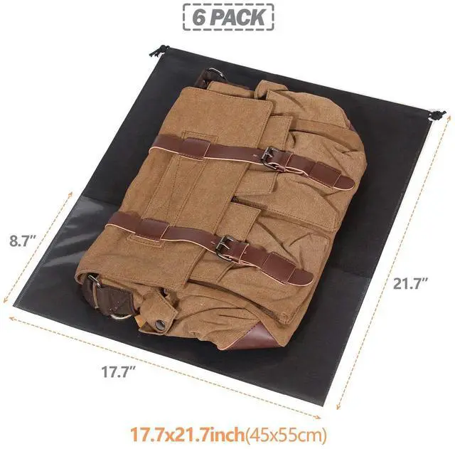 Alt view image 2 of 7 - Set of 6 Dustproof Drawstring Bags Dust Covers Large Non-Woven Fabric Cloth Storage Pouch String Bag for Handbags Purses