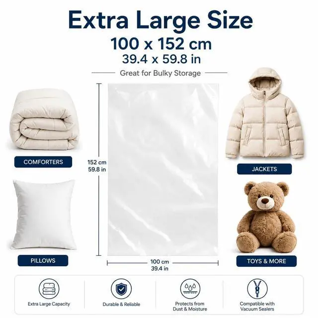 Alt view image 2 of 7 - 4 Pcs Large Clear Plastic Storage Bags - 2.4 Mil Heavy Duty Thick Extra Large 40x60 Moving Bags for Luggage Cover Suitcase Furniture Clothes Dust Protection,Reusable Transparent Home Storage