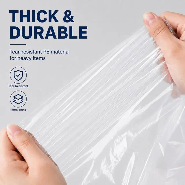 Alt view image 6 of 7 - 4 Pcs Large Clear Plastic Storage Bags - 2.4 Mil Heavy Duty Thick Extra Large 40x60 Moving Bags for Luggage Cover Suitcase Furniture Clothes Dust Protection,Reusable Transparent Home Storage