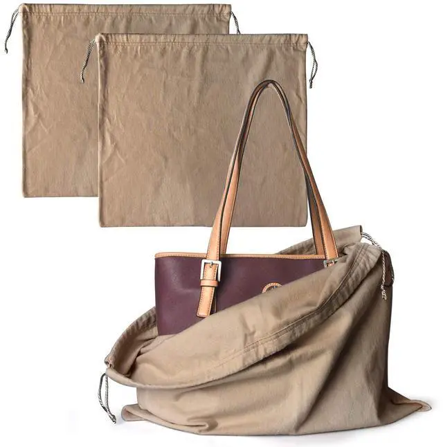 Main image of Dust Cover Storage Bags Purified 100% Cotton with Drawstring Pouch For Handbags Purses Pocketbooks Shoes Boots Set of 2 (19.6 x 18 in)