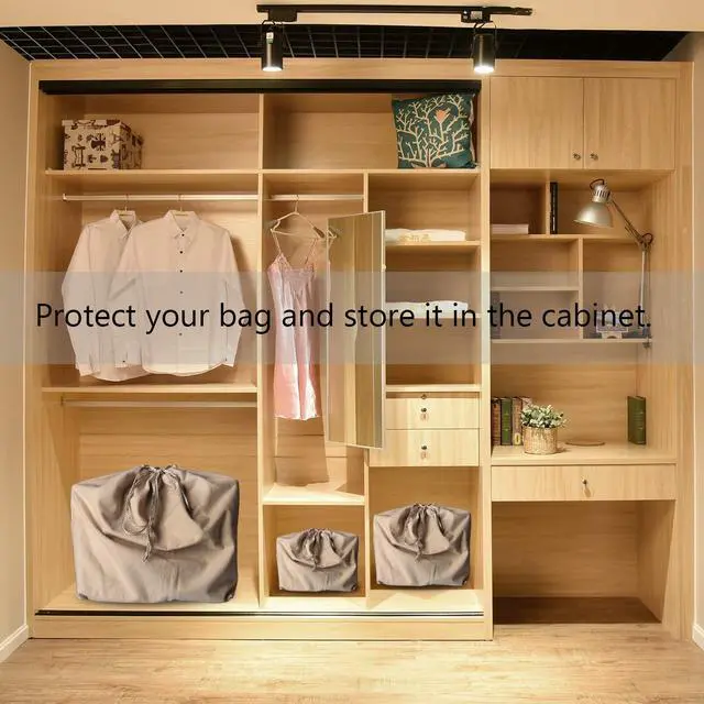 Alt view image 2 of 7 - Dust Cover Storage Bags Purified 100% Cotton with Drawstring Pouch For Handbags Purses Pocketbooks Shoes Boots Set of 2 (19.6 x 18 in)