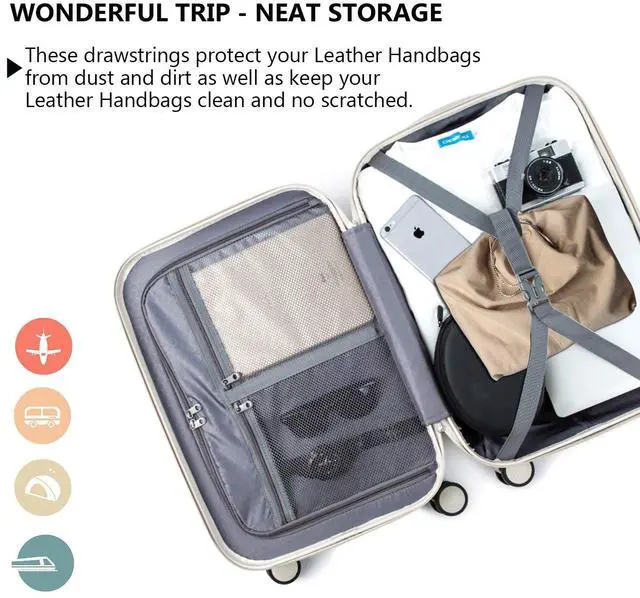 Alt view image 3 of 7 - Dust Cover Storage Bags Purified 100% Cotton with Drawstring Pouch For Handbags Purses Pocketbooks Shoes Boots Set of 2 (19.6 x 18 in)