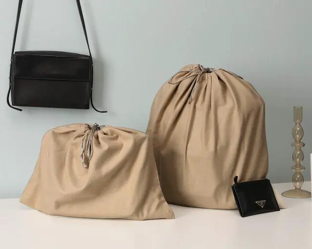 Alt view image 4 of 7 - Dust Cover Storage Bags Purified 100% Cotton with Drawstring Pouch For Handbags Purses Pocketbooks Shoes Boots Set of 2 (19.6 x 18 in)