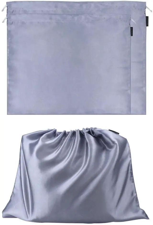 Main image of 2 Pack Dust Bags for Handbags Silk Dust Cover Bag for Handbags Purses Shoes, Dustproof Drawstring Bag Travel Storage Pouch (Grey)