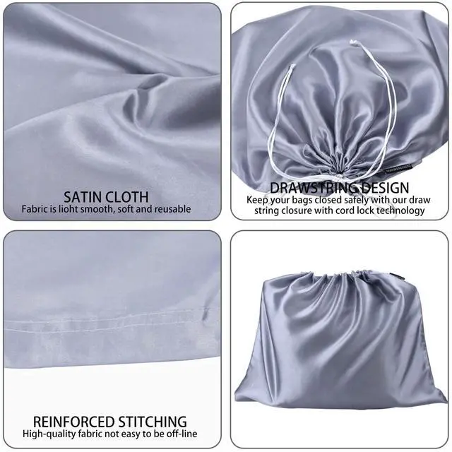 Alt view image 6 of 7 - 2 Pack Dust Bags for Handbags Silk Dust Cover Bag for Handbags Purses Shoes, Dustproof Drawstring Bag Travel Storage Pouch (Grey)