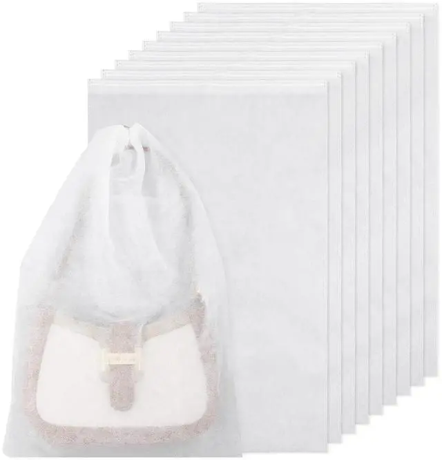 Main image of 10 Pcs Dust Bags for Handbags Dust Proof Drawstring Purse Storage Bag Non-Woven Handbag Travel Organizer Shoe Travel Package for Handbags Boots Purse (19x12.5in)