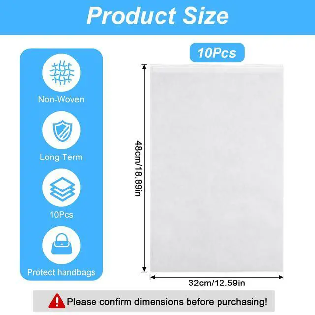 Alt view image 2 of 7 - 10 Pcs Dust Bags for Handbags Dust Proof Drawstring Purse Storage Bag Non-Woven Handbag Travel Organizer Shoe Travel Package for Handbags Boots Purse (19x12.5in)