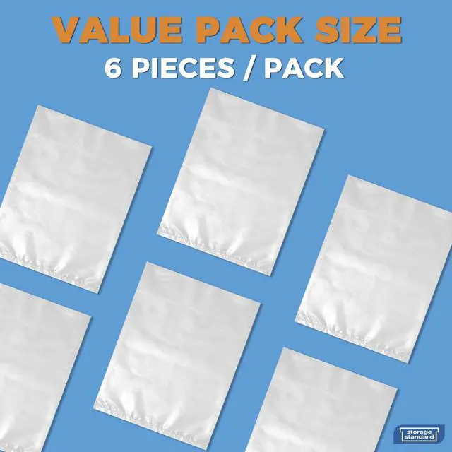 Alt view image 7 of 7 - Large Clear Plastic Bags for Storage 6-Pack - Waterproof Extra Large Plastic Bags with Zip Ties, Heavy-Duty Cover for Rugs, Patio Cushions, Décor & Oversized Items - 45 x 65 Inches