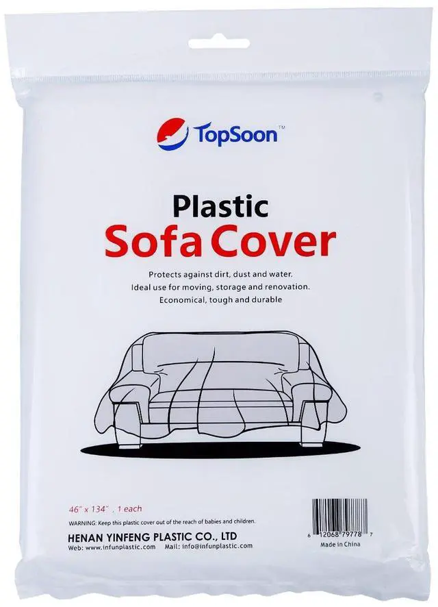 Main image of Plastic Sofa Bag Clear Couch Cover,Moving & Storage Sofa Bag, Dust-Proof Waterproof Plastic Furniture Cover,134-Inch Long by 46-Inch Wide