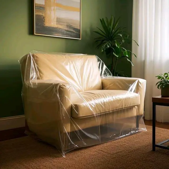 Alt view image 5 of 7 - Plastic Sofa Bag Clear Couch Cover,Moving & Storage Sofa Bag, Dust-Proof Waterproof Plastic Furniture Cover,134-Inch Long by 46-Inch Wide