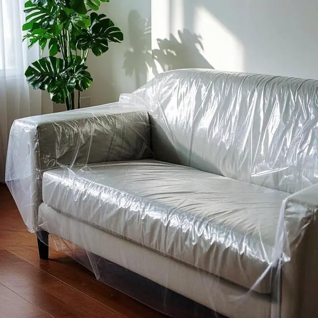 Alt view image 3 of 7 - Plastic Sofa Bag Clear Couch Cover,Moving & Storage Sofa Bag, Dust-Proof Waterproof Plastic Furniture Cover,134-Inch Long by 46-Inch Wide