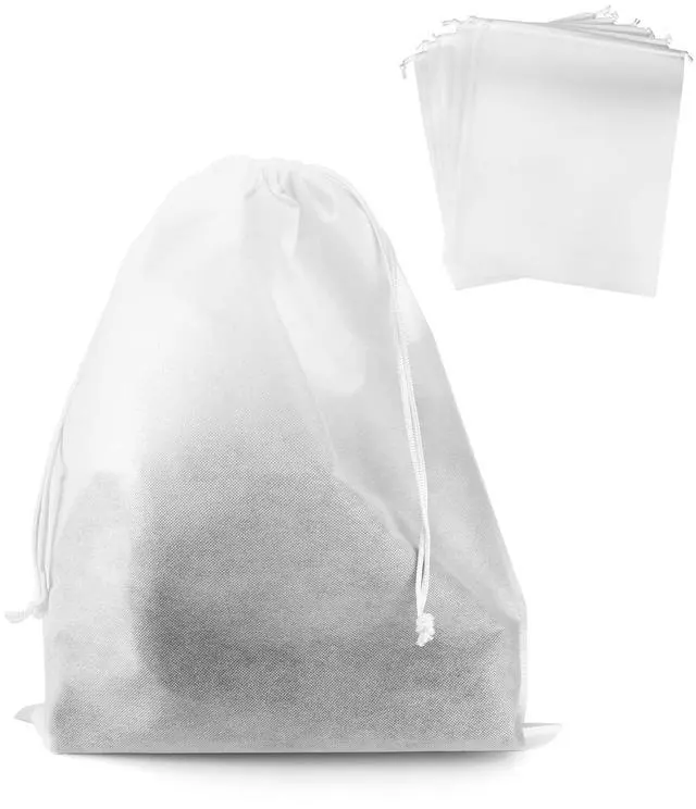 Main image of Drawstring Dust Covers, 6 Pcs Breathable Non-woven Fabric Large Cloth Storage Pouch String Bag for Handbags Purses Shoes