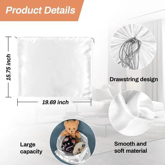 Alt view image 4 of 7 - 4 Pack Dust Bags for Handbags - Silk Purse Dust Bags for Handbag Storage,Purses Handbags Shoes Clothes Travel,Large Dustproof Drawstring Bag,15.7 × 19.6 Inch