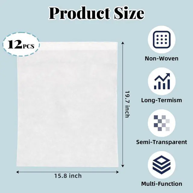 Alt view image 2 of 7 - 12 Pcs Dust Bags for Handbags,15.8×19.3Non Woven Fabric Handbags Storage,Dust Covers With Drawstring for Purse Travel Shoe