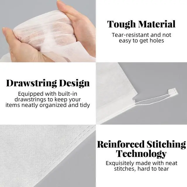 Alt view image 5 of 7 - 12 Pcs Dust Bags for Handbags,15.8×19.3Non Woven Fabric Handbags Storage,Dust Covers With Drawstring for Purse Travel Shoe