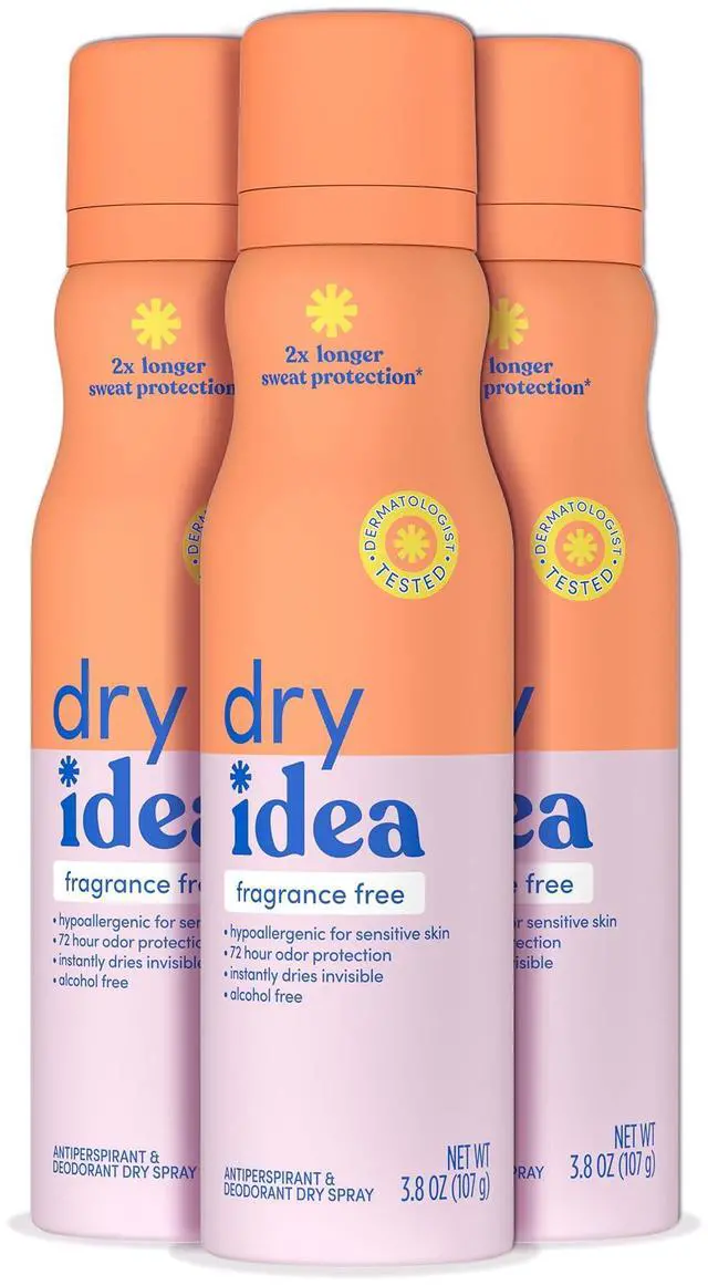 Main image of Fragrance-Free Dry Spray Deodorant & Antiperspirant for Women - Hypoallergenic for Sensitive Skin, 2X Longer Sweat Protection*, 72Hr Odor Control, Womens Deodorant, 3.8 oz (3 Pack)