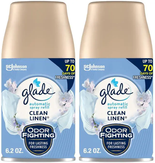 Main image of Automatic Spray Air Freshener Refill, Scented Air Freshener for Home and Bathroom, Clean Linen, 6.2 Oz, 2 Count
