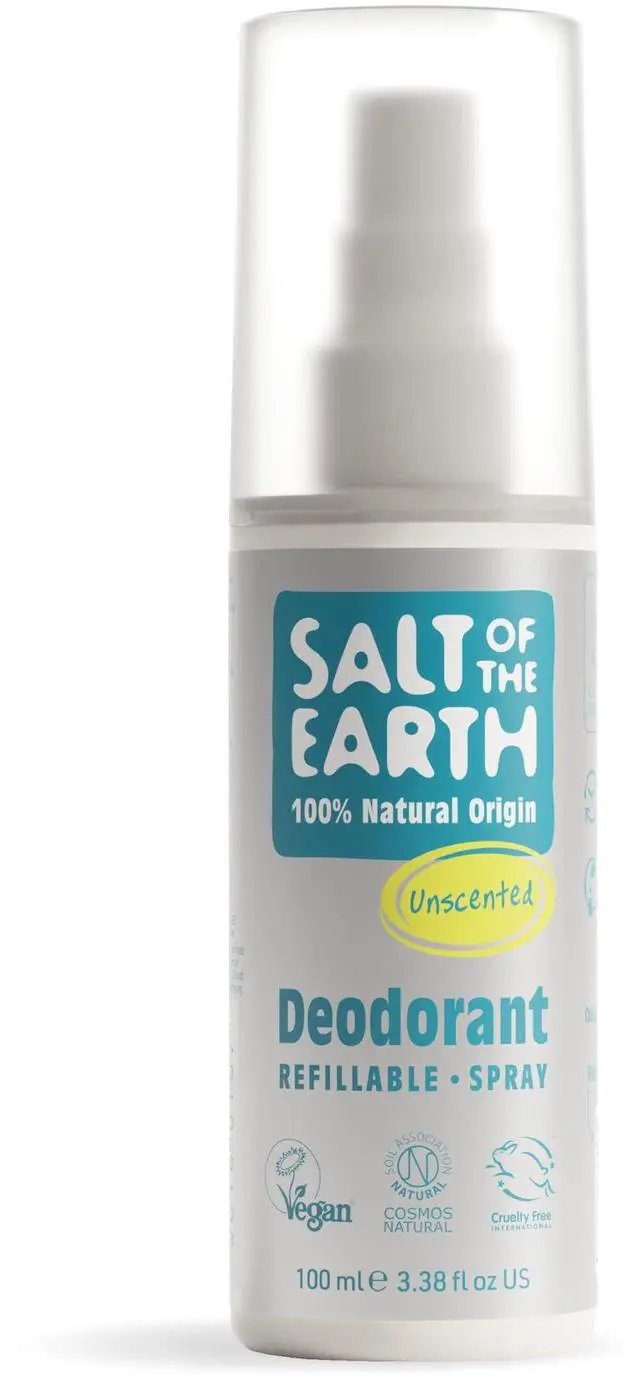 Main image of Unscented Refillable Natural Deodorant Spray - 100% Natural Origin Ingredients - Vegan, Long Lasting Protection - 3.38 fl oz