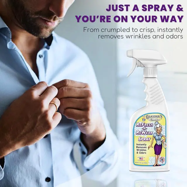 Alt view image 2 of 7 - ReFresh N ReWear Spray - Instantly Removes Wrinkles & Odors - Wrinkle Release, Fabric Refresher Spray, Chlorine, Bleach and Toxin-Free - 16 Ounce