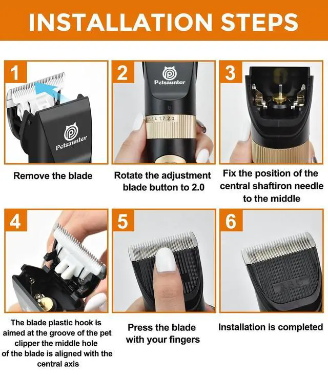 Alt view image 5 of 5 - 3 PCS Replacement 35 Teeth Dog Grooming Clipper Blades, Low Noise Dog Trimmer for Grooming,Sharp Titanium Alloy Ceramic Grooming Clipper Blade