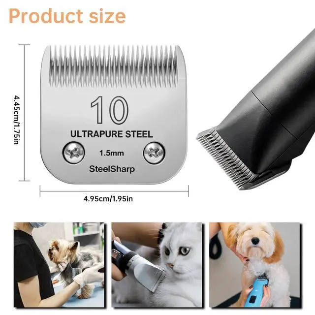 Alt view image 3 of 7 - 10# Clipper Blades Pet Grooming Clipper Replacement Blades
