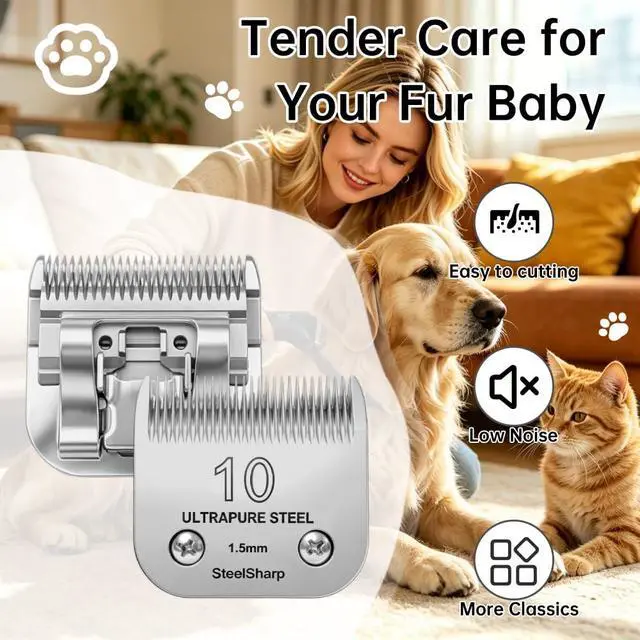 Alt view image 7 of 7 - 10# Clipper Blades Pet Grooming Clipper Replacement Blades