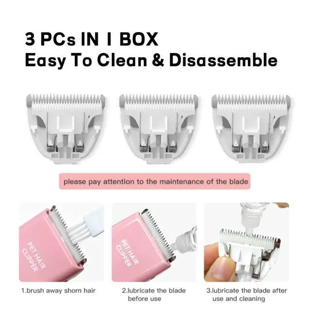 Alt view image 2 of 6 - Replacement for Pet Clippers,3 Packs Replacement Blades for Waterproof Cordless Grooming Kits,3 PCs of Replacement Blades for Dog Shavers TB006