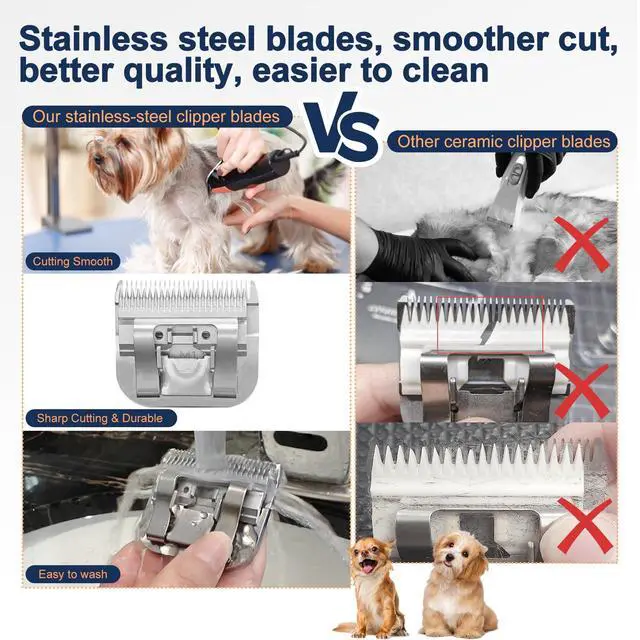 Alt view image 2 of 7 - 10# Clipper Blades Pet Grooming Clipper Replacement Blades Detachable Blade Compatible with andis/wahl/Oster Dog Clippers
