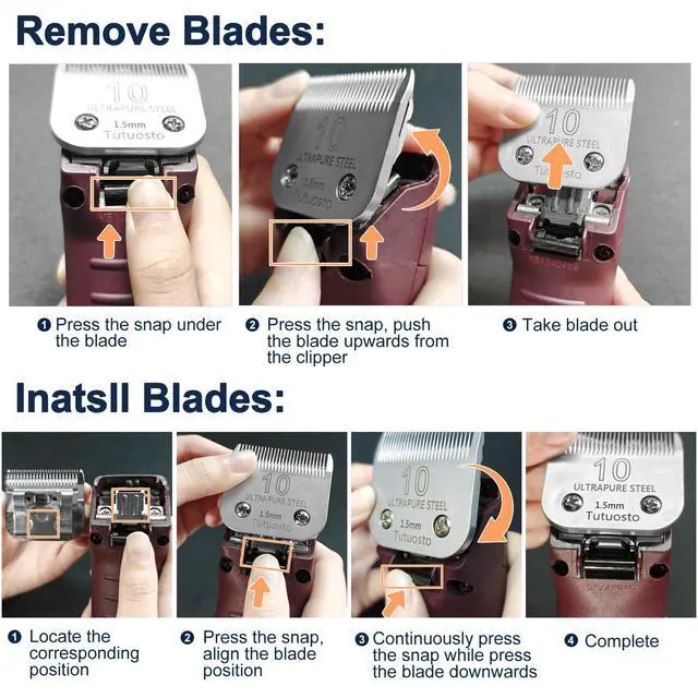 Alt view image 6 of 7 - 10# Clipper Blades Pet Grooming Clipper Replacement Blades Detachable Blade Compatible with andis/wahl/Oster Dog Clippers