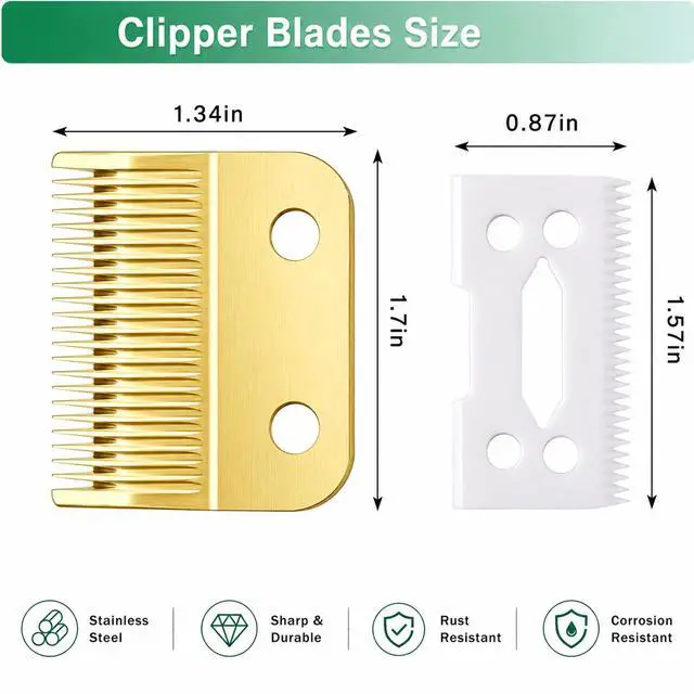 Alt view image 2 of 7 - 2 Set Replacement Clipper Blades 1037-400 Compatible with Wahl 30-15-10,Professional Animal Standard Adjustable Blade Set,Ceramic Dog Blade Set