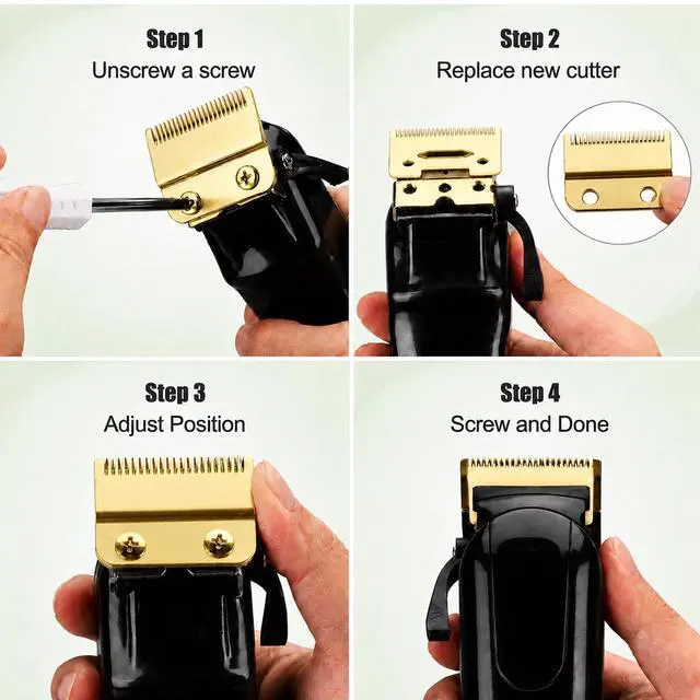 Alt view image 5 of 7 - 2 Set Replacement Clipper Blades 1037-400 Compatible with Wahl 30-15-10,Professional Animal Standard Adjustable Blade Set,Ceramic Dog Blade Set