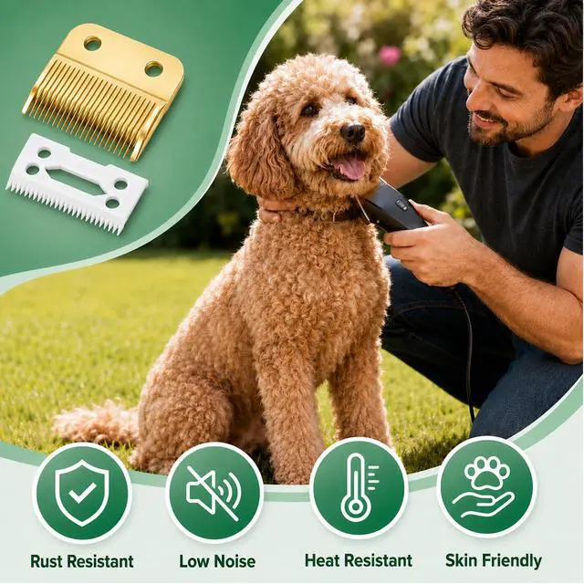 Alt view image 7 of 7 - 2 Set Replacement Clipper Blades 1037-400 Compatible with Wahl 30-15-10,Professional Animal Standard Adjustable Blade Set,Ceramic Dog Blade Set