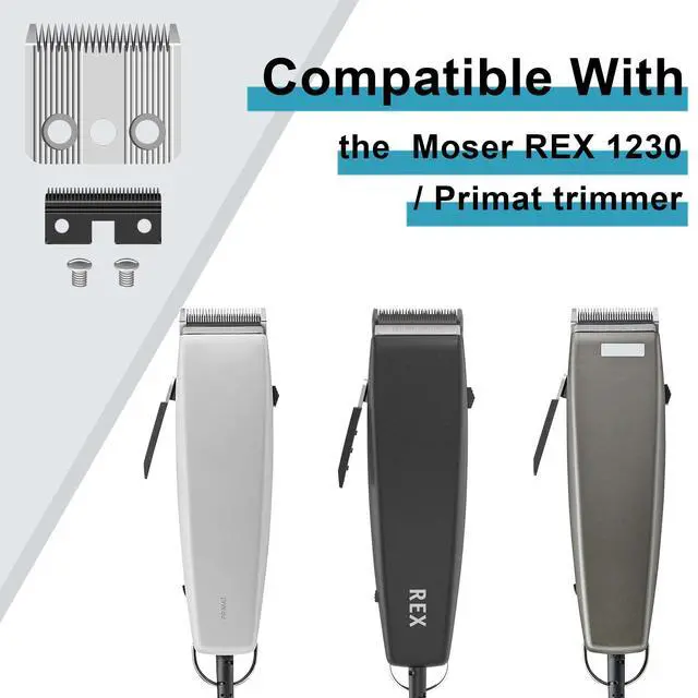 Alt view image 3 of 5 - Pet Clipper Replacement Blades, Compatible with Wahl Moser Rex 1230 Animal Clipper, Adjustable Lengths, Made of Stainless Steel, Rust Resistant, Precise Cutting.