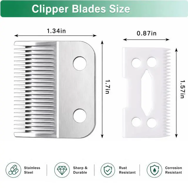 Alt view image 2 of 7 - Replacement Clipper Blade Compatible with W-AHL #30-15-10 Pro Ion, Iron Horse, Show Pro Plus, U-Clip, and Deluxe U-ClipProfessional Pet Animal Dog Standard Adjustable Blade Set
