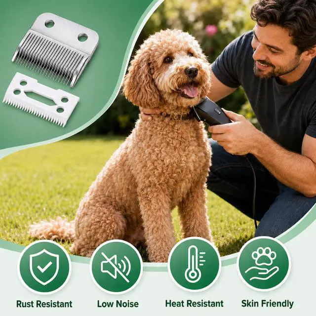 Alt view image 3 of 7 - Replacement Clipper Blade Compatible with W-AHL #30-15-10 Pro Ion, Iron Horse, Show Pro Plus, U-Clip, and Deluxe U-ClipProfessional Pet Animal Dog Standard Adjustable Blade Set