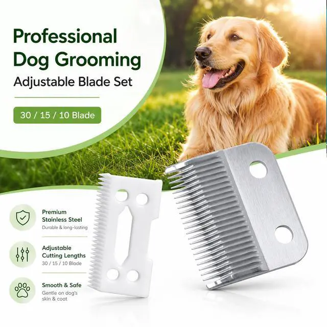 Alt view image 4 of 7 - Replacement Clipper Blade Compatible with W-AHL #30-15-10 Pro Ion, Iron Horse, Show Pro Plus, U-Clip, and Deluxe U-ClipProfessional Pet Animal Dog Standard Adjustable Blade Set