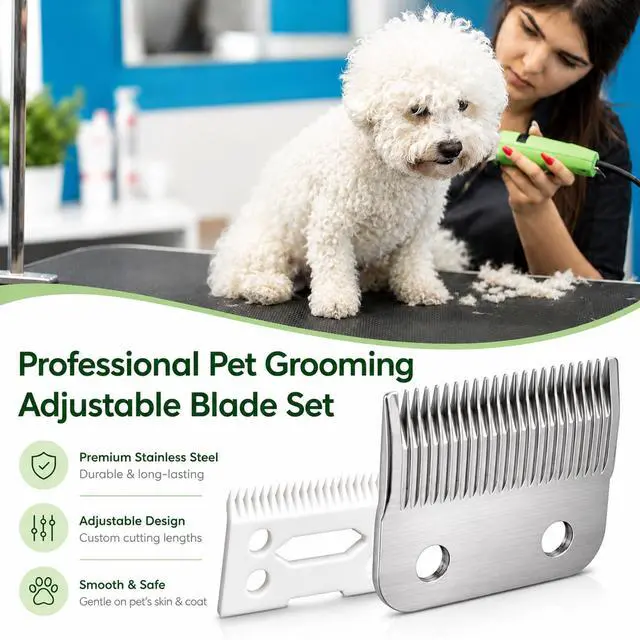 Alt view image 7 of 7 - Replacement Clipper Blade Compatible with W-AHL #30-15-10 Pro Ion, Iron Horse, Show Pro Plus, U-Clip, and Deluxe U-ClipProfessional Pet Animal Dog Standard Adjustable Blade Set
