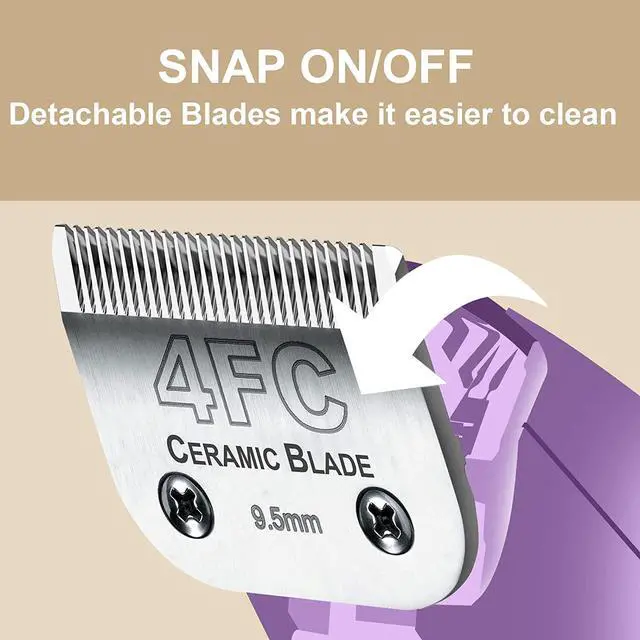 Alt view image 2 of 6 - 4FC Grooming Ceramic Pet Clipper Blades Compatible with Andis & Oster A5