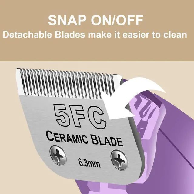 Alt view image 2 of 6 - 5FC Grooming Ceramic Pet Clipper Blades Compatible with Andis & Oster A5