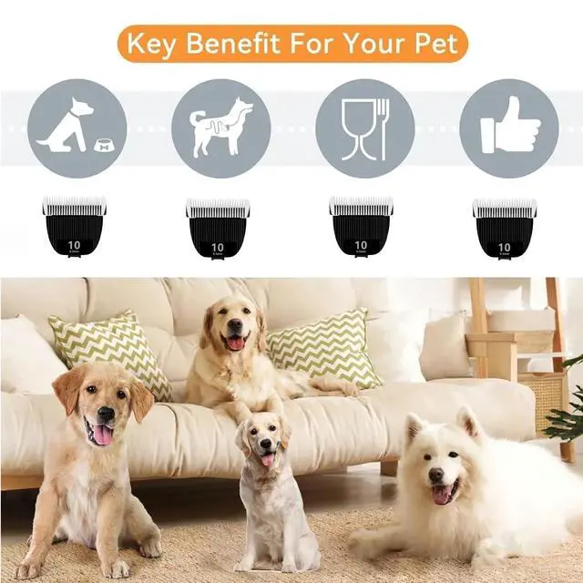 Alt view image 5 of 5 - Replacement Blade for nebot P1 Pro Pet Grooming Kit & Vacuum,Size-10 Cut Length 1/50"(0.5mm),Made of Ceramic Blade & Stainless Steel Blade