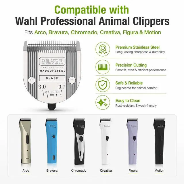 Alt view image 4 of 6 - Adjustable 5 in 1 Replacement Blades Compatible with WAHL Bravura .ChromadoCreativaFigura Dog Clippers for Dogs Grooming(1 Pc)