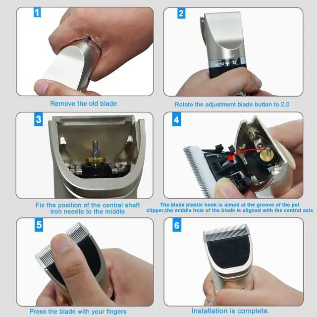 Alt view image 6 of 6 - 2 Pack Replacement Blade Compatible with oneisall Low Noise Dog Clippers